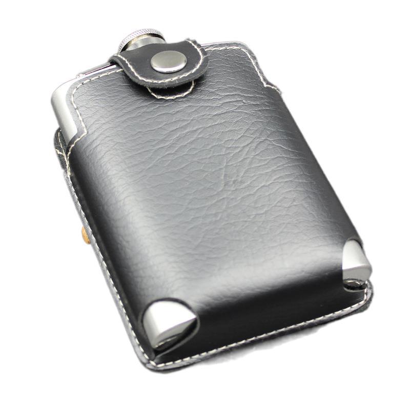 8OZ Wein Whiskey Topf Flasche Hüfte Flaschen rostfrei Stahl Krug Trinker Alkohol Leder Startseite tragbar draussen Drinkware