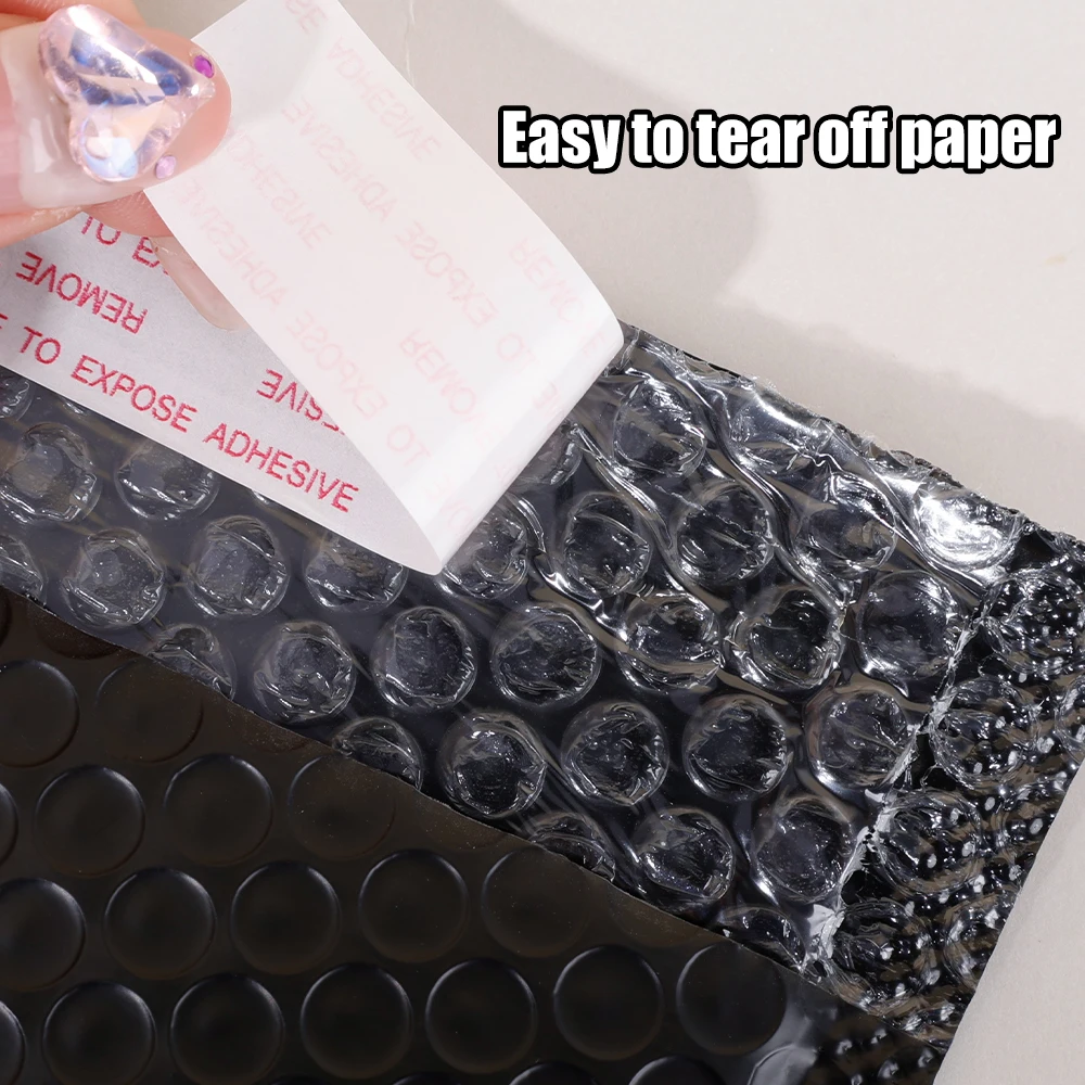 50-10 Uds. Sobre de burbujas negro/rosa autosellado acolchado sobres de burbujas paquetes de impermeables para suministros de maquillaje de joyería