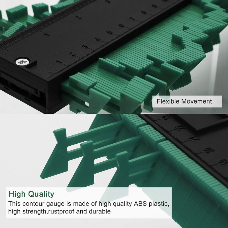 10 Inch Contour Gauge Plastic Profile Gauge Multifunctional Shape Duplicator Edge Shaping Measure Ruler for Precise