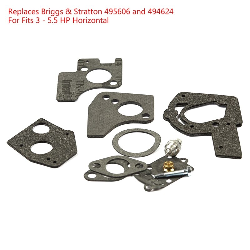 Carburetor Overhaul Kit Replaces Briggs & Stratton 495606 and 494624