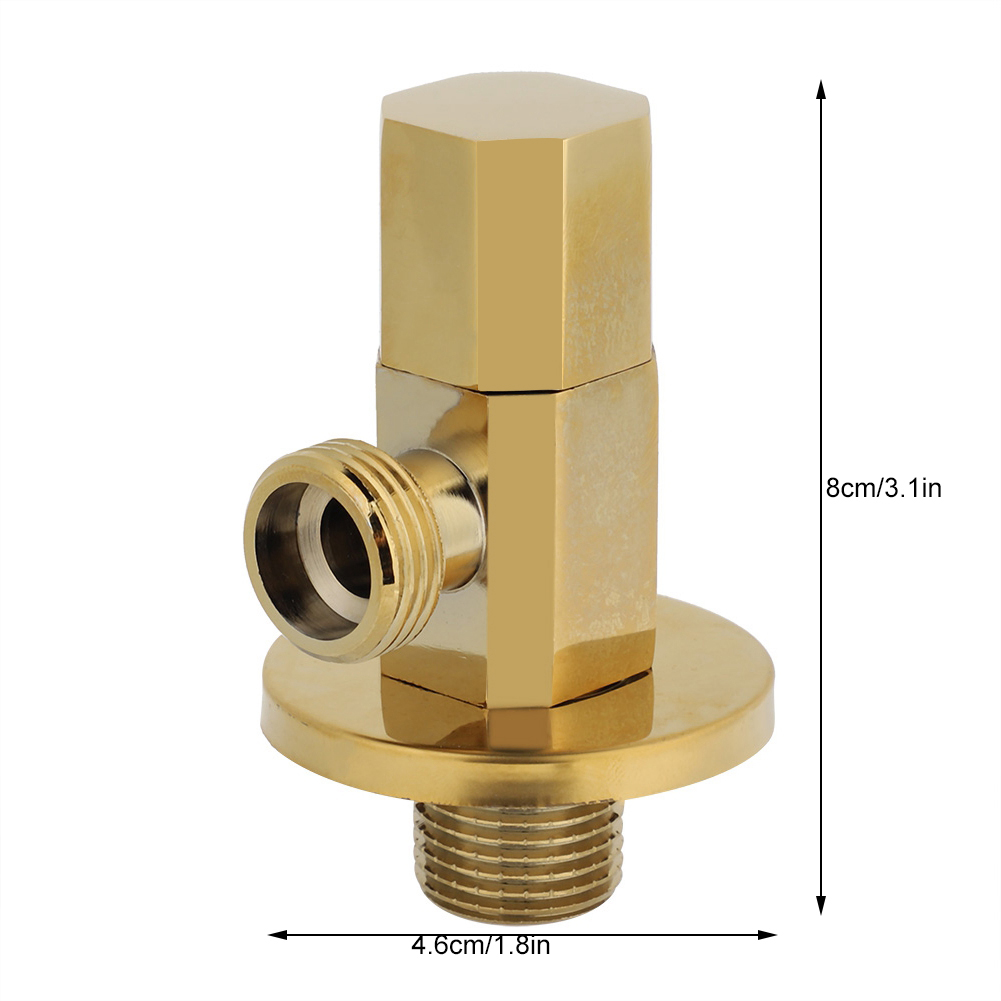 Bathroom Brass Gold Angle Stop Valve Water Control Angle Valve Faucet Switch All Copper Triangle Valve Cold Water