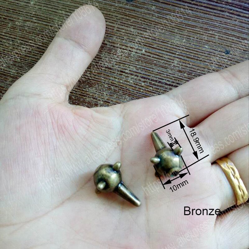 Pointes à bille de forme spéciale, clous à visser promotionnels de style punk rock, clous en alliage pour chaussures et ceintures, rivets pour vêtements: Bronze