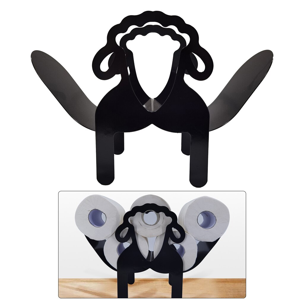 Novelty Toilet Paper Roll Holder Standing Organizer Home Metal Art Decor Suction Cup Tissue Box Dispenser Tissue Box