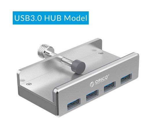 ORICO MH4PU USB HUB Aluminum 4 Ports USB 3.0 Clip-type HUB Multi USB Splitter Adapter 10-30mm Range Clip For Laptop PC Computer: MH4PU Silver
