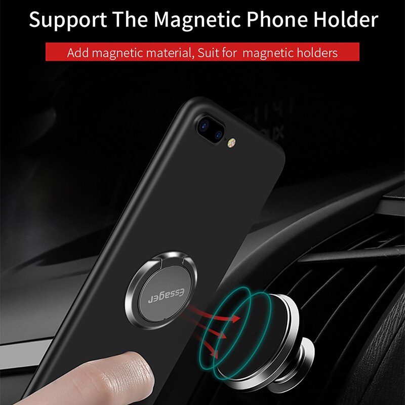 Essager Finger Ring Holder For iPhone 11 pro Samsung Universal Cell Mobile Phone Ring Grip Stand Support Magnetic Car Holder