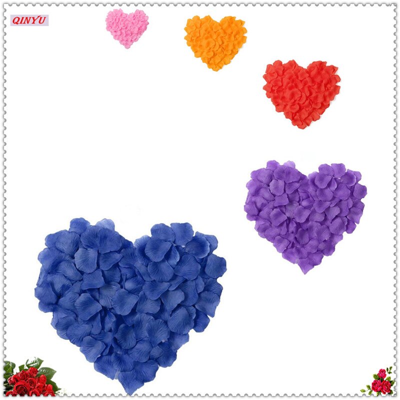 1000pcs Artificial False Petals Silk Fabric Rose Petals Wedding Decorative Party Romantic Flower Girl Throw Petal 5z