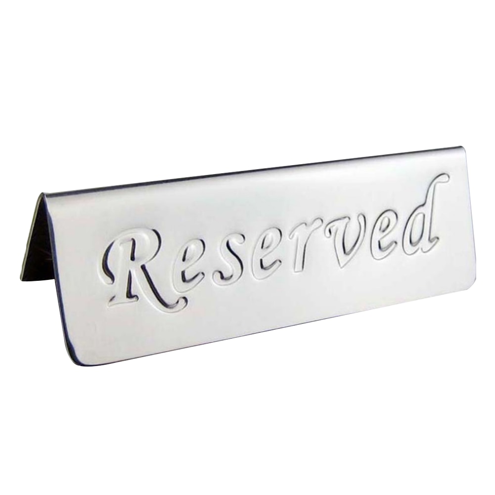 Triangle Practical Desktop Indicator Restaurant Reserved Pattern Bar Table Sign Party Portable Double Side Stainless Steel
