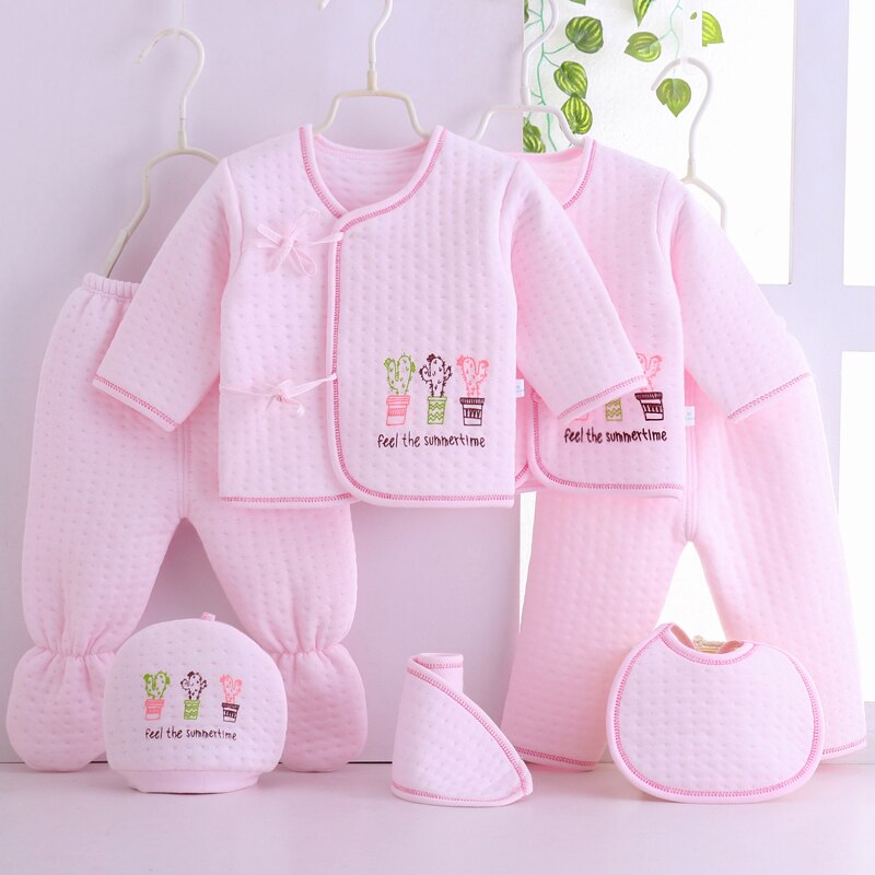 (7 Stks/set) pasgeboren Baby 0-3M Kleding Natuur $ Heathy Baby Jongen/Meisje Kleding 100% Katoen Cartoon Ondergoed, 207087: Rood