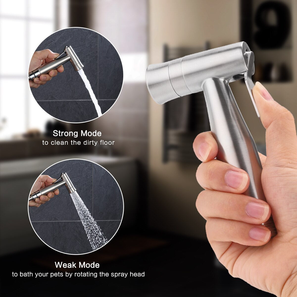 Shower Stainless Steel Bathroom Toilet Set Dual Mode Toilet Toilet Faucet Brass Toilet Handheld Shattaf Bidet Spray