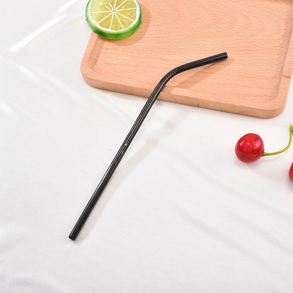 Rainbow Color Reusable Metal Straws Set with Cleaner Brush 304 Stainless Steel Drinking Straw Milk Bar Party Drinkware: JD158