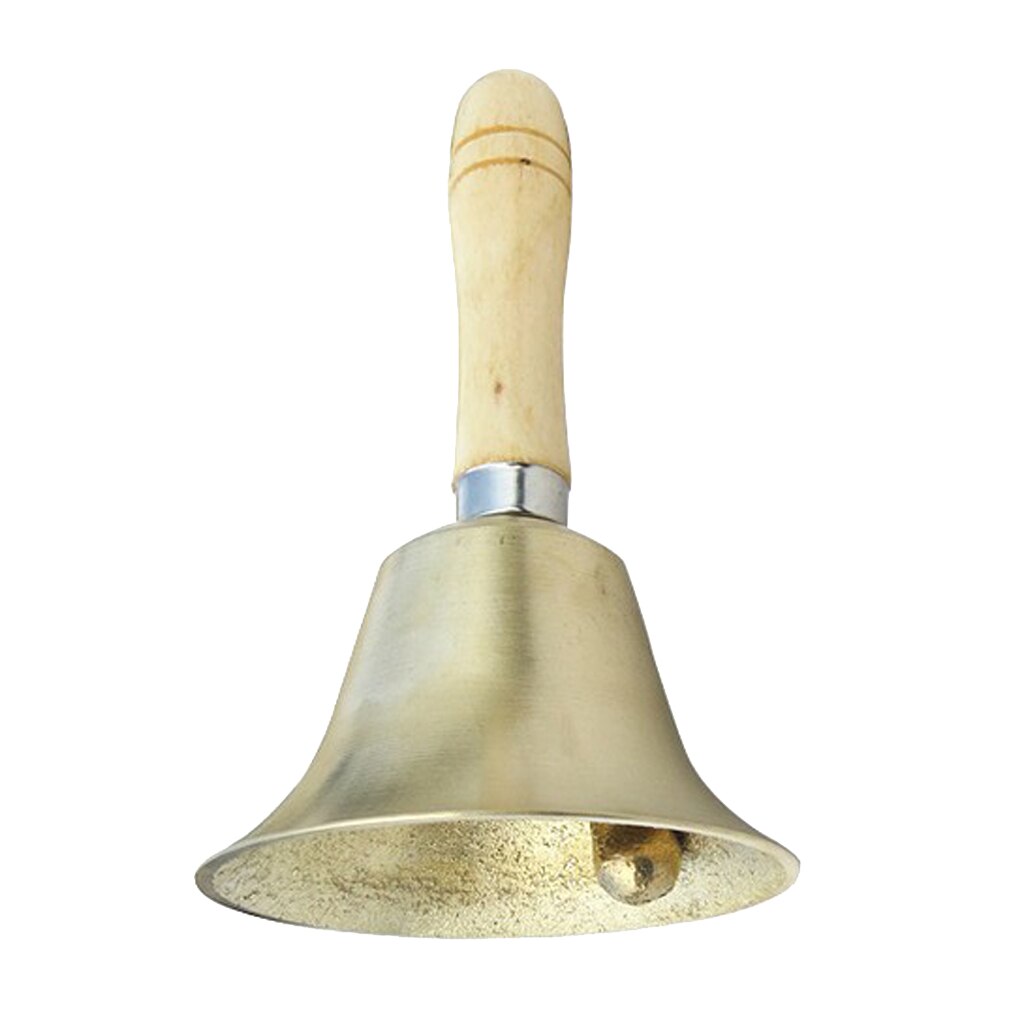 Cloche à main à manche en bois Durable, accessoire d'appel fort pour le dîner et l'école
