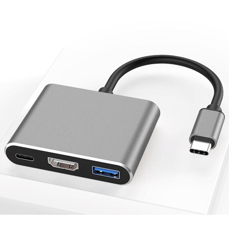 USB C Hub HDMI VGA Adapter - Thunderbolt 3, USB 3.1 Type-C to HDMI 4K, RJ45, PD, USB Ports for MacBook, Chromebook, Samsung