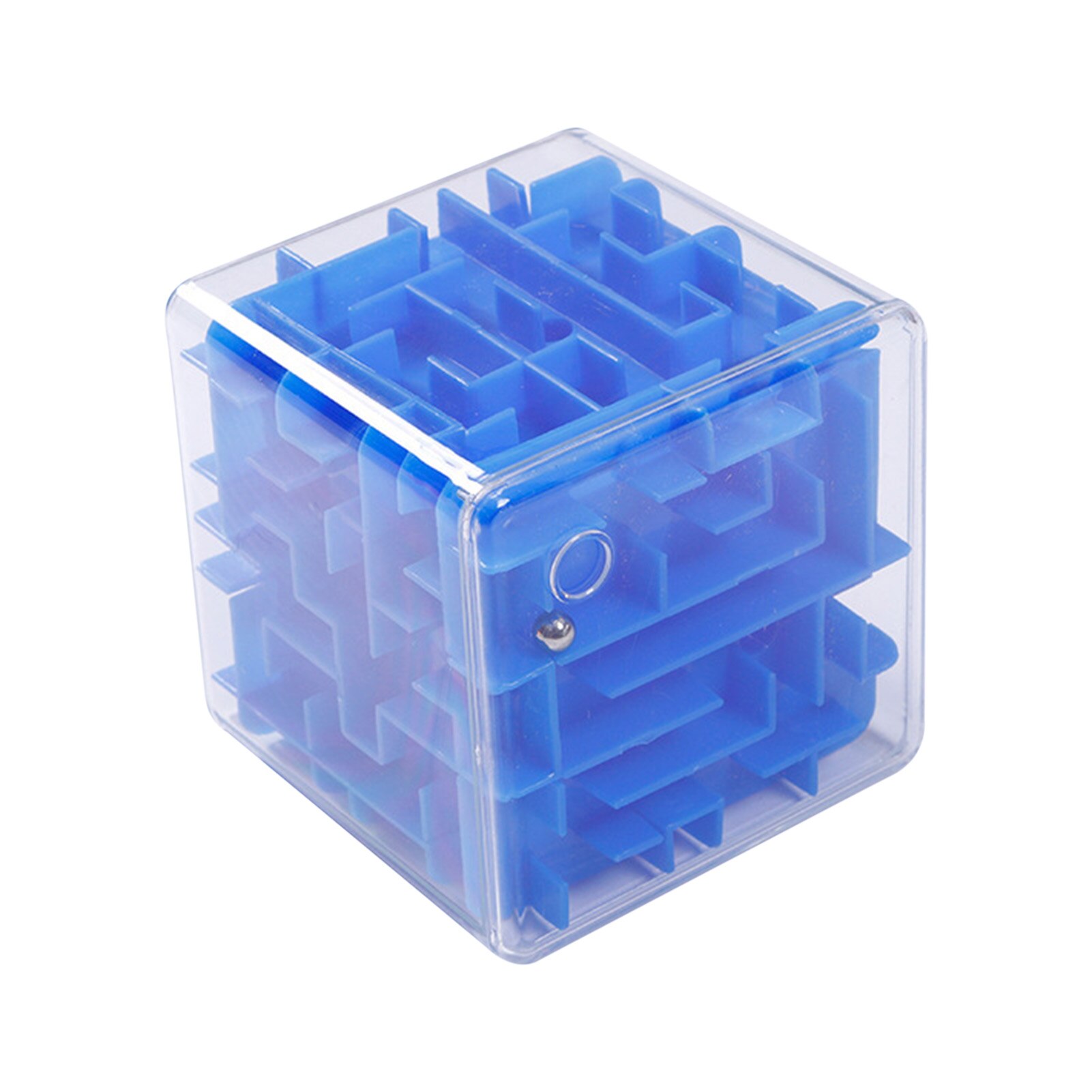 Puzzle Spiele 3D Würfel Labyrinth Spielzeug Spiele Fall Box Balance Herausforderung Puzzle Magische Würfel Stahl Ball Maze Pädagogisches Spielzeug Für kinder: Blue