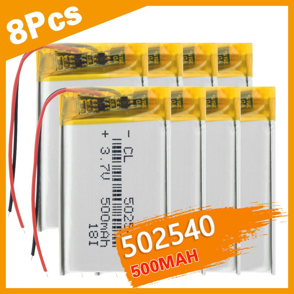 3/4/8 Lithium Polymer Li-Po Rechargeable 3.7V 500mAh 502540 DIY Battery With PCB For Mp3 MP4 MP5 GPS Smart Watch Vedio Game toys: 8pcs