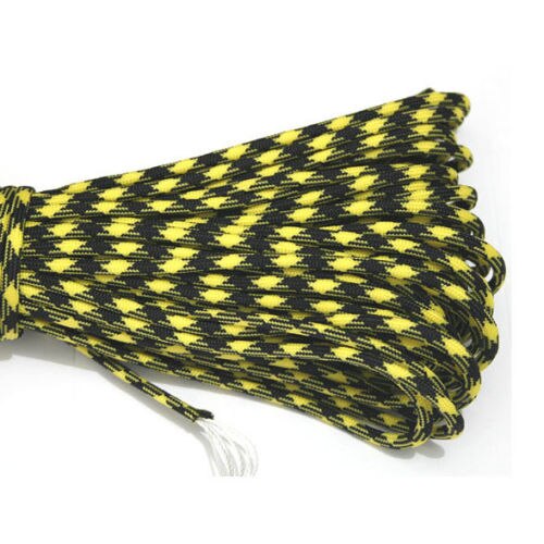 50ft 550lb paracord koord parachute lanyard 7 kern streng touw 4mm dia voor kamperen wandelen buiten thuis 15.2m camouflage kleuren: Geelzwart