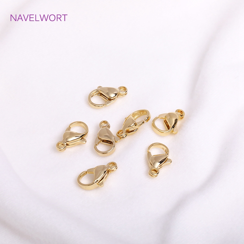 bisuteria materiales por mayor Cierres de langosta de acero inoxidable para fabricación de joyas, accesorios para fabricación de pulseras DIY, materiales de joyería al por mayor, 10mm/12mm: L / Negro