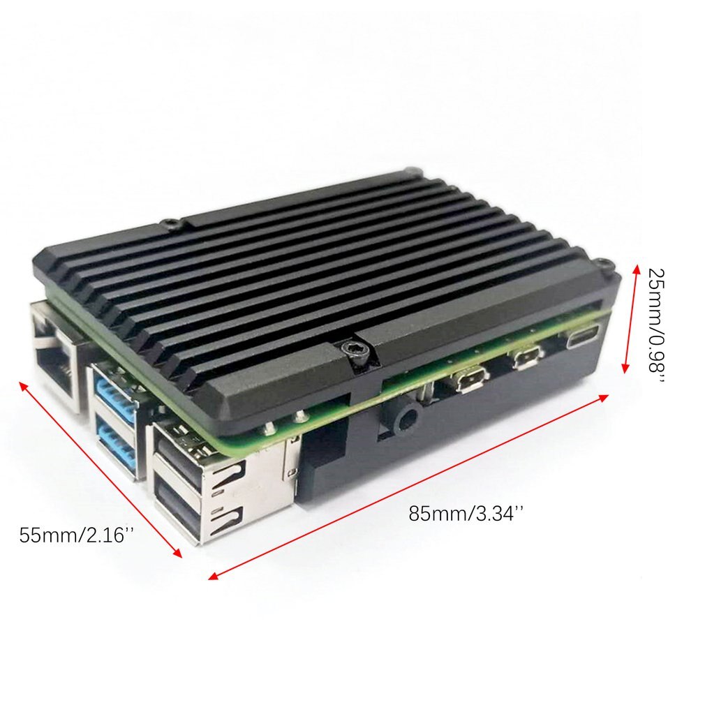 Raspberry Pi 4 Case - Aluminum Enclosure with Dual Fan - for Model B/B+