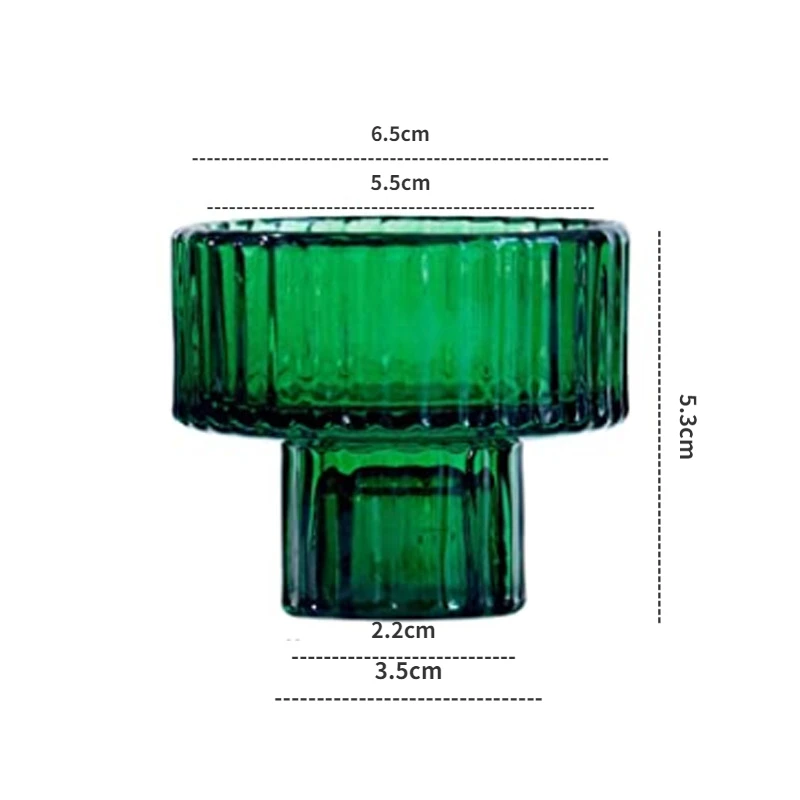 rot Mini Glas Kerzenhalter verjüngen Kerzen ständer kleine Tee licht Kerzenhalter Kerzenhalter Weihnachts dekor grünes Glas: Silber