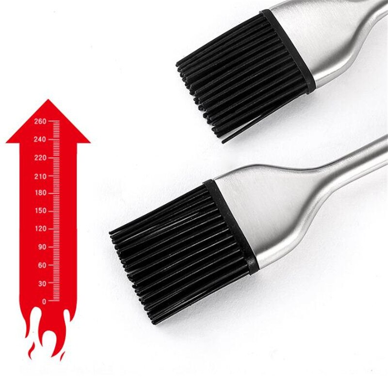 1Pc Stainless Steel Handle Silicone Oil Brush BBQ Butter Bake-ware Bread Basting Brush Kitchen Utensils Oil Brush for Grilling
