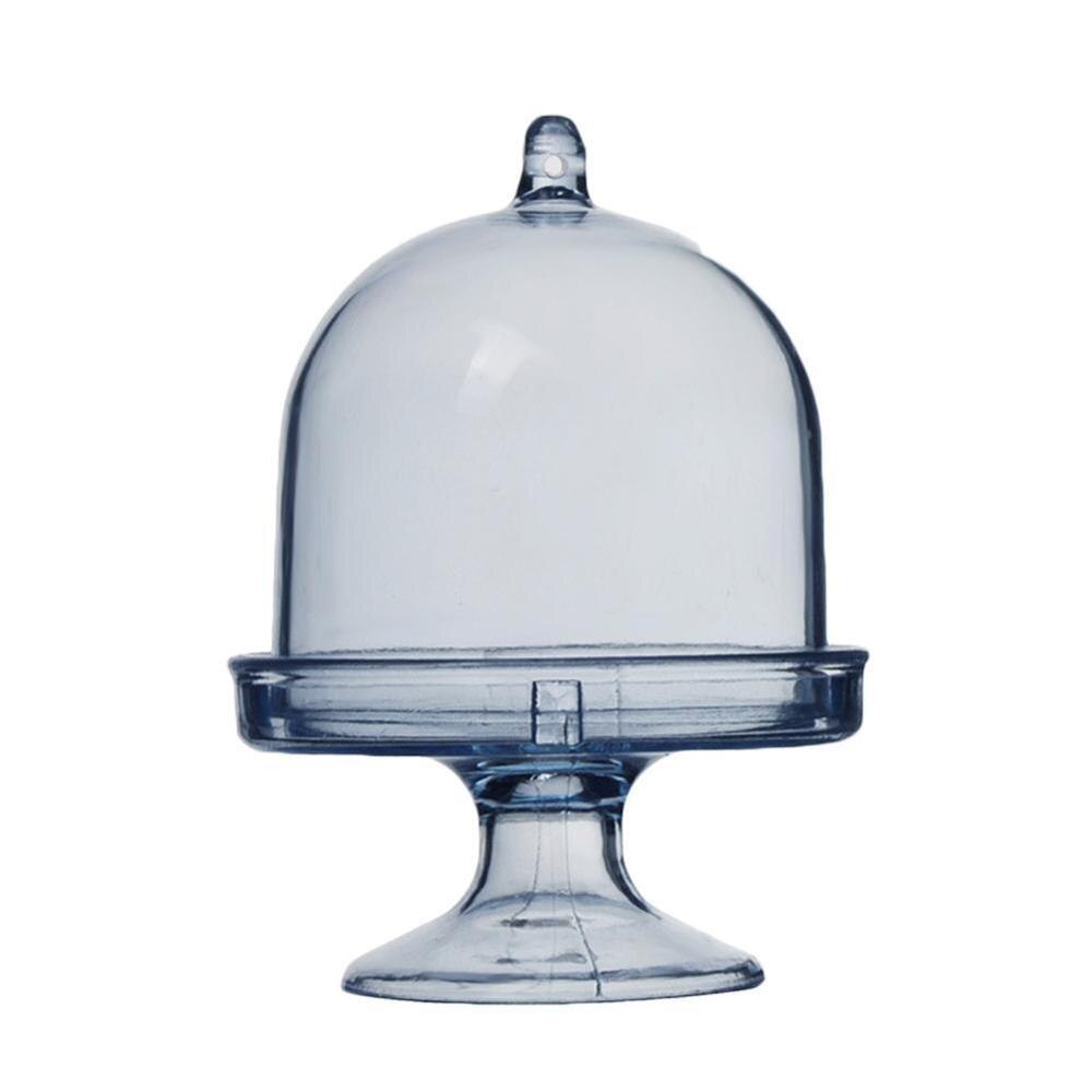 Doorzichtige plastic snoepdoos mini taartstandaard cupcake douchedoos feest bruiloft baby gunst voor kinderen decoratie verjaardag  h9 e 7: Pauwblauw