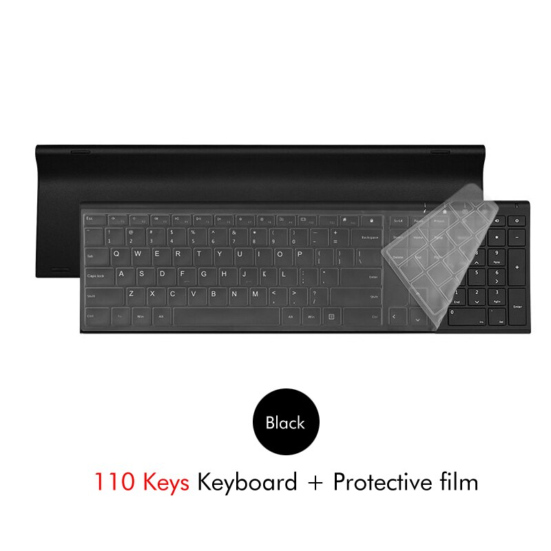 B.O.W 2.4Ghz Wireless Keyboard, 10 Keys Slim Matte Metal Ultra thin Rechargeable Full Size Keyboard Kits with Nano USB Receiver: Black 110Keys