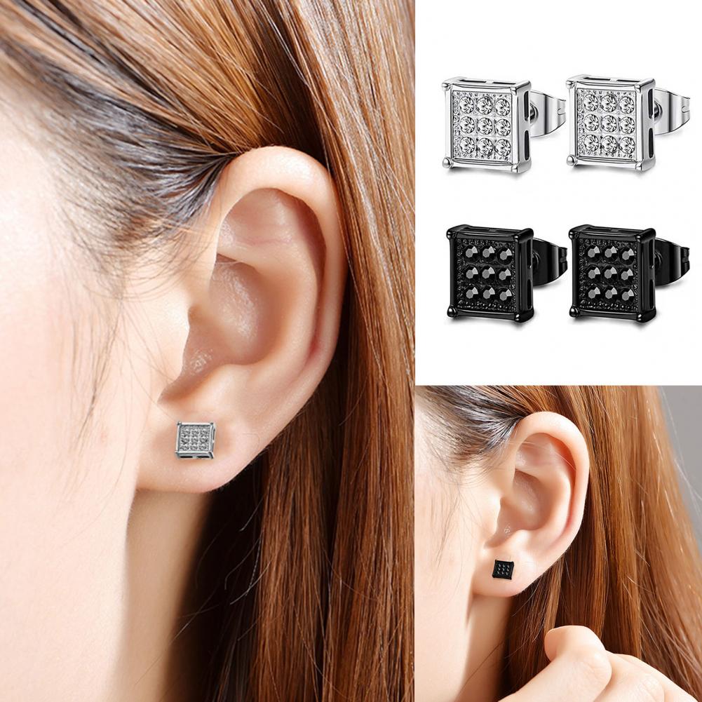 Anti-allergic 1 Pair Great Portable Men Earrings Cool Stud Earrings for School