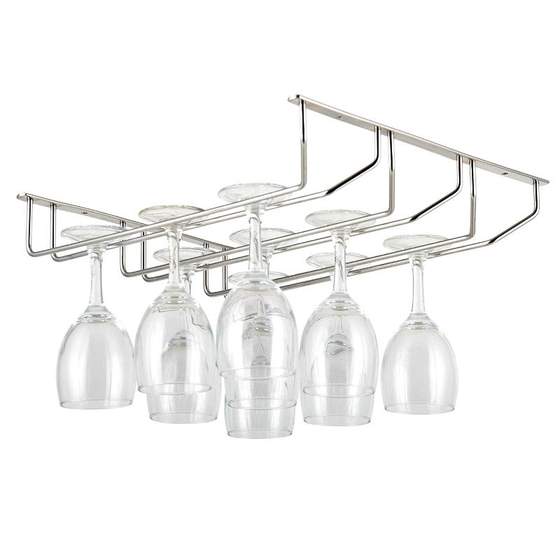 Estante de vino de acero inoxidable, barra de soporte de cristal para Hotel, estante de cristal para el hogar, cocina, soporte para colgar tazas, estantes para copas de vino, 1/2/3/4 filas