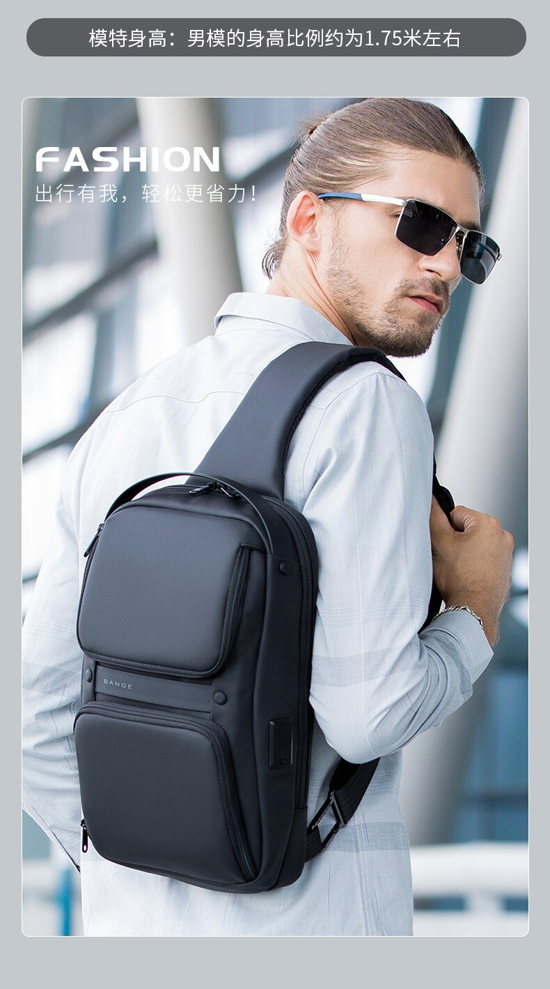 Xiaomi-Bolso de hombro de para hombre, bandolera informal transpirable con carga USB, resistente al agua, cruzado