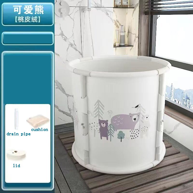 Vasca da bagno pieghevole rotonda portatile in plastica terme secchio bagno ispessimento vasche pieghevoli vasca da bagno isolante per bambini adulti