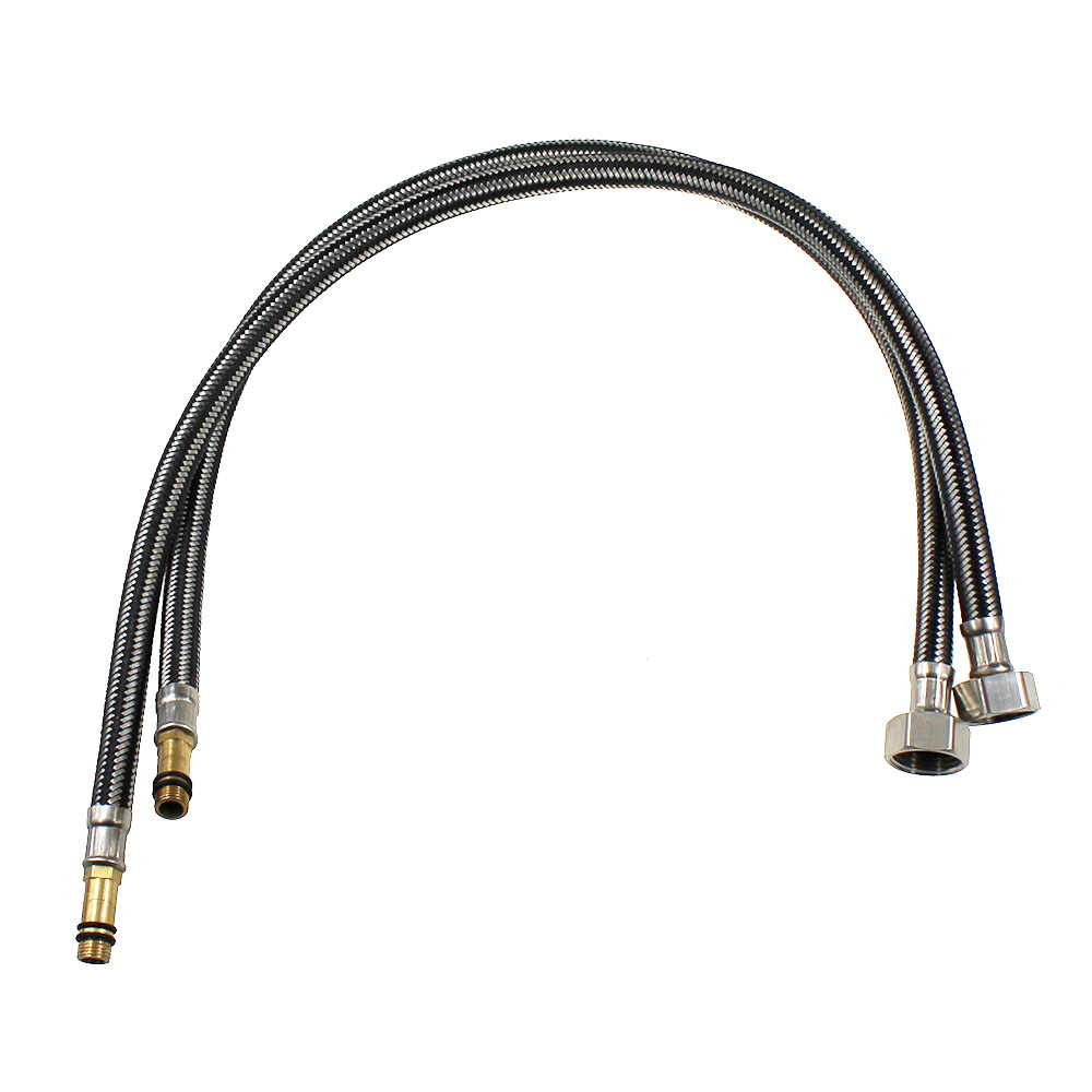 2pcs of G1/2 600mm Stainless Steel Flexible cold mixer Faucet Water supply 4'' pipe Hoses of 60cm