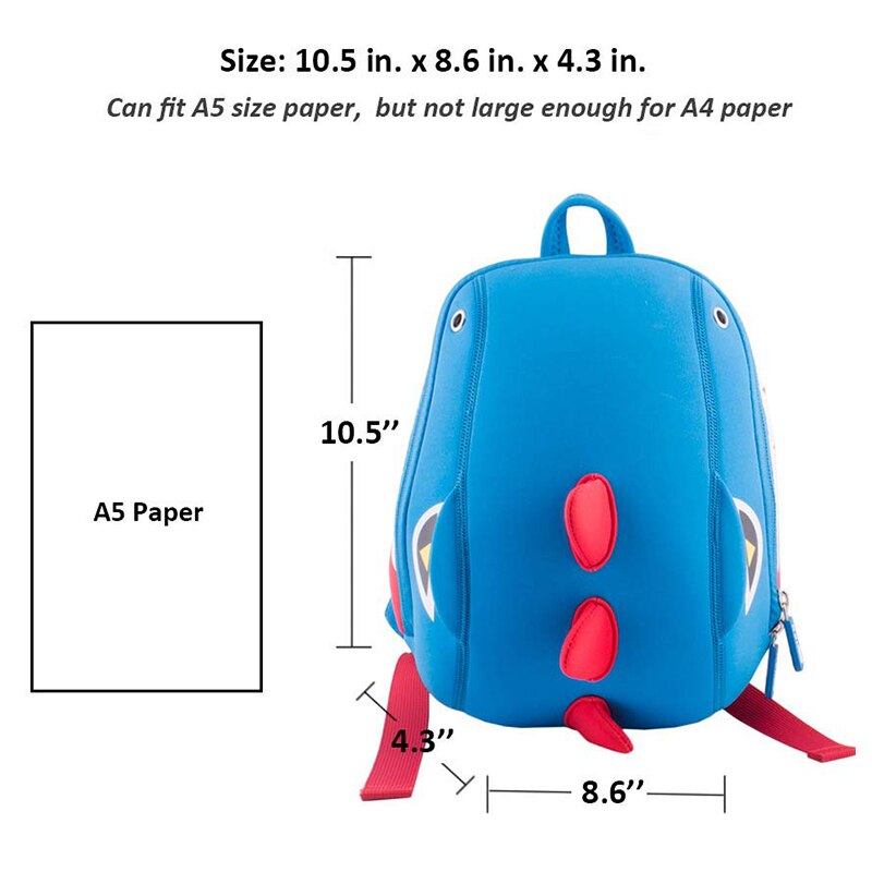 NOHOO Toddler Kids Dinosaur Backpack for Boys Girl Pre School Backpack 3D Cartoon Animal Kindergarten Kids School Bags 2-5 Years