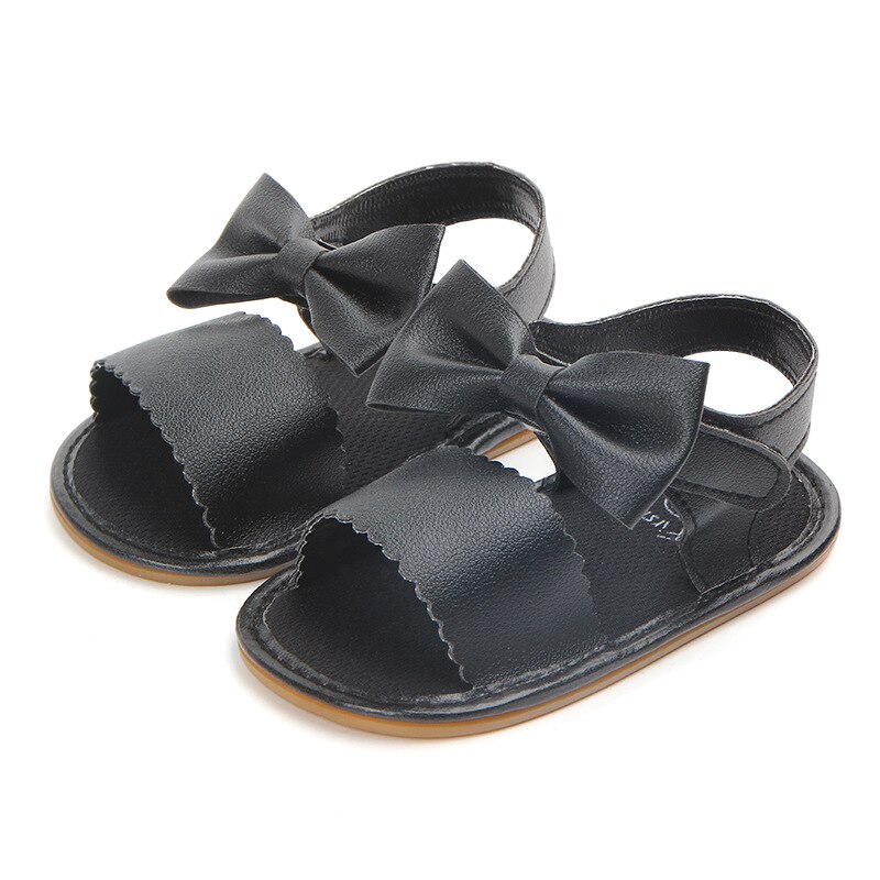 Zomer Zacht Leer Leuke Bows Baby Girl Sandalen Antislip Rubberen Zool Peuter Infant Outdoor Strand Sandalen Schoenen