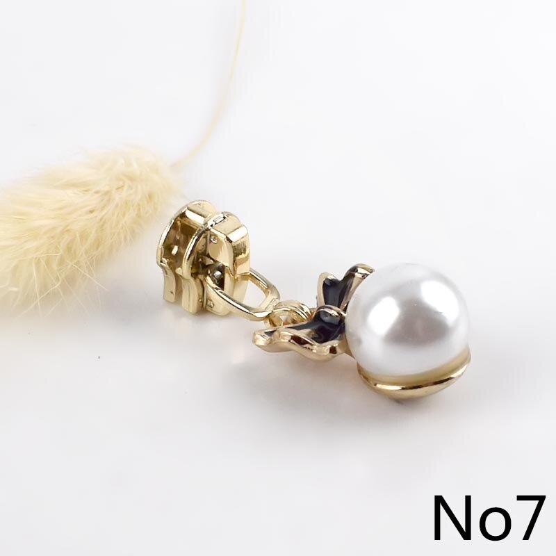 10pcs Meetee 3# Pearl Puller Zinc Zipper Slider for Metal Zippers DIY Bag Costume Decoration Zip Silder Head Sewing Accessories