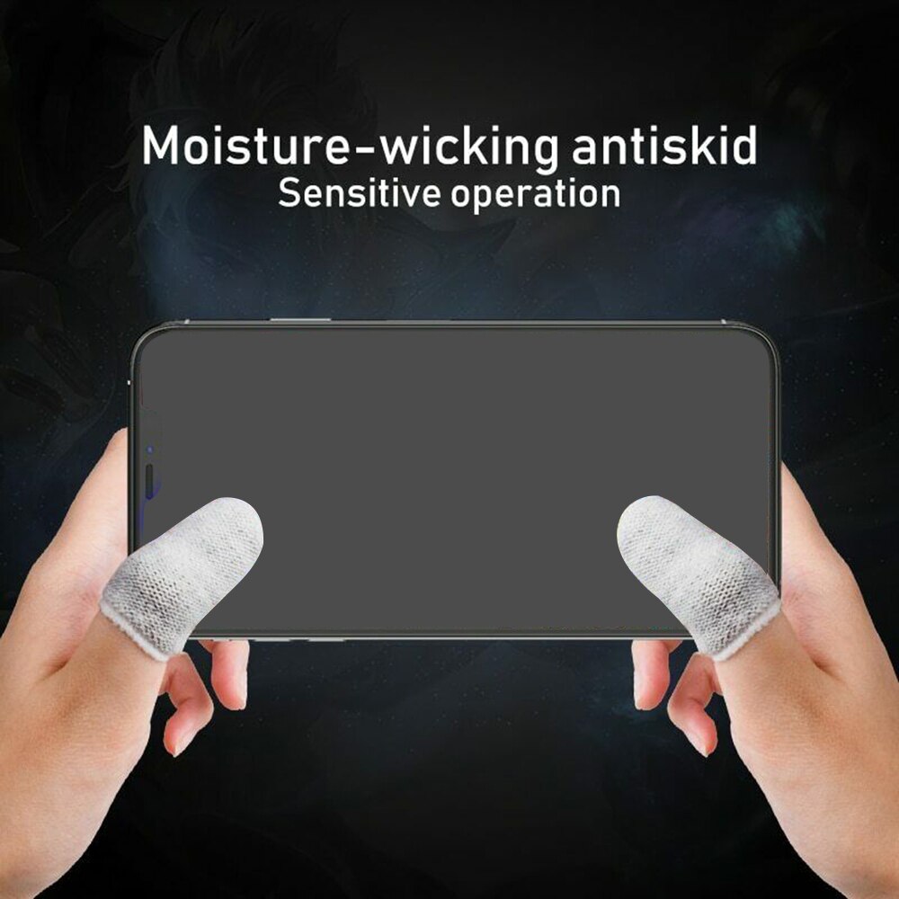 Funda de nailon para control de juegos, protector de dedos transpirable, resistente al sudor, para dedos, antiarañazos, sensible al tacto para Móvil, 1 par