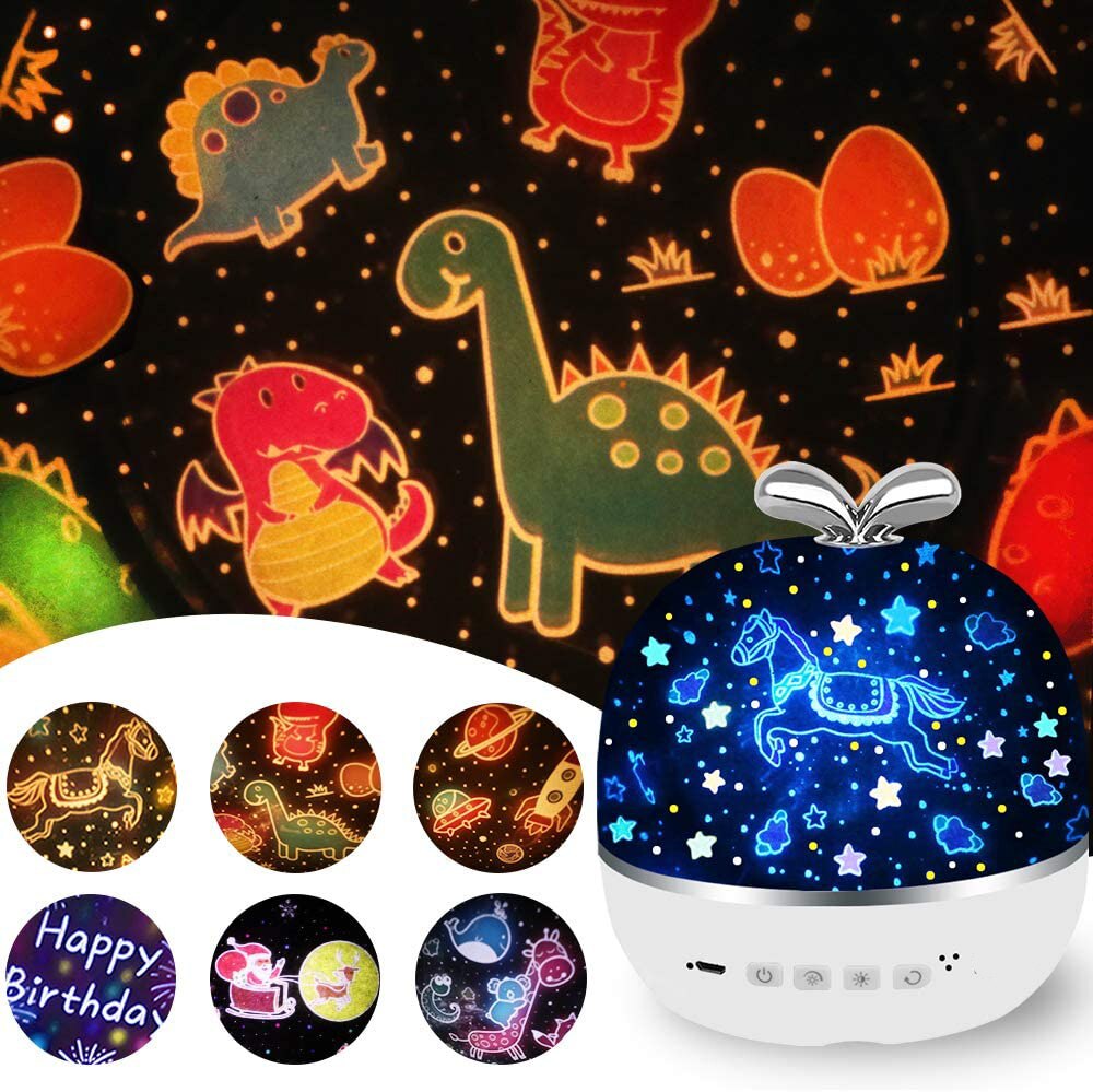 3D Led Roterende Nachtlampje Projector Star Master Elanden Projectie Lamp Kinderkamer Ingericht Carrousel Lichten Thuis Party Decor: Rechargeable Music A