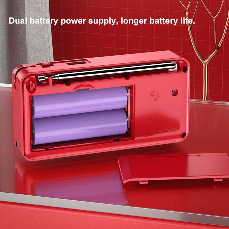 Mini FM Radio Portable Receiver Bluetooth 5.0 Speaker Music Player with LED Display Support U Disk TF Card Recording Headphone