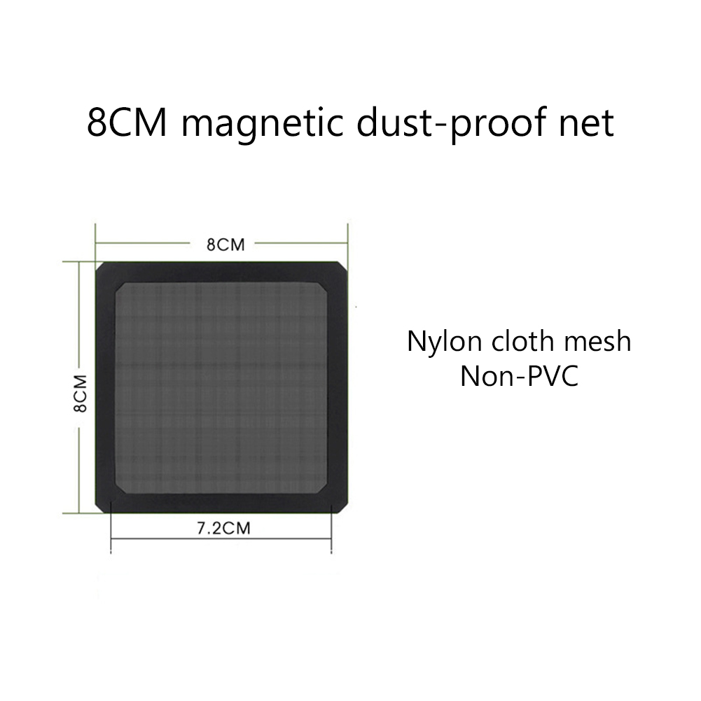 Filtro de malla antipolvo para PC, Marco magnético de 8CM, 12CM, 14CM, accesorios para PC, ventilador de refrigeración con imán, funda de malla para ordenador a prueba de polvo: 8cm