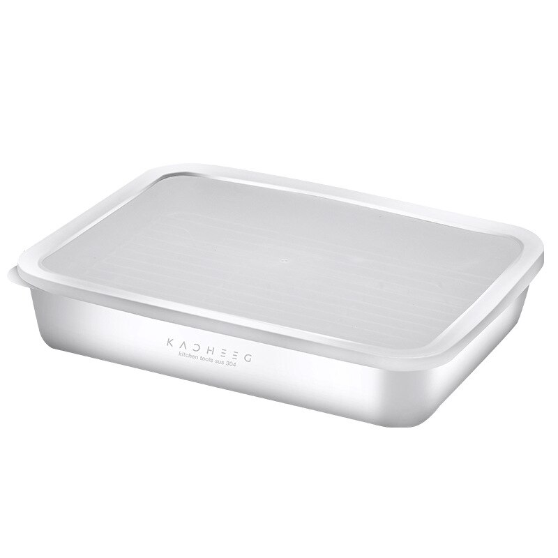 304 stainless steel Food Storage Box Container Kitchen Refrigerator Airtight Fresh-Keeping Storage Box Meat Kitchen Organizer