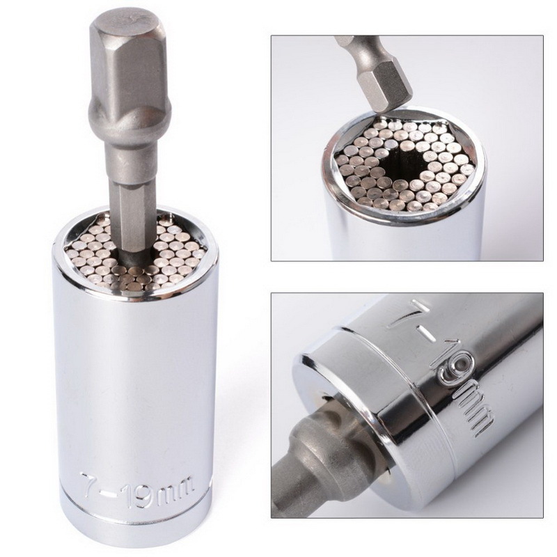 Clé dynamométrique universelle jeu de douilles 7-19mm perceuse à cliquet douille clé clé magique Multi outils à main