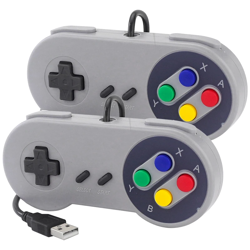 USB-Gamepad, retro-Spielen-Joystick, kabelgebundener Regler für Linux-Spiel-PC, NESPi RetroPie Fenster Himbeere Pi 5 4B 3B+ 3B: Licht Grau