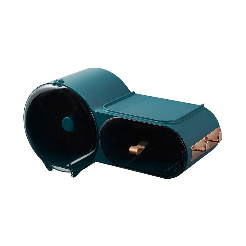 Portable Toilet Paper Holder Waterproof Bathroom Toilet Paper Holder Wall-mounted Tissue Box Organizer Bathroom Accessories: green