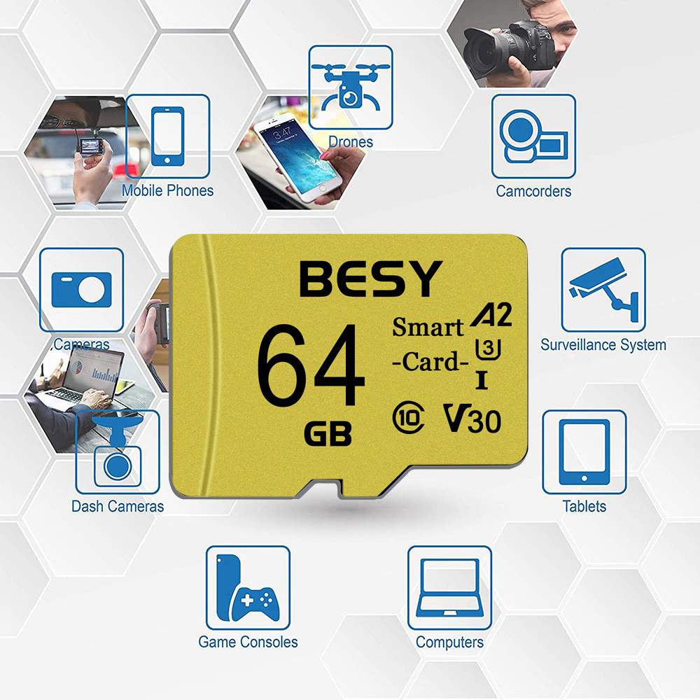 32GB/64GB/128GB/256GB Micro Memory SD TF Card UHS-I High Speed Card for Smartphone, Tablet, Action Camera