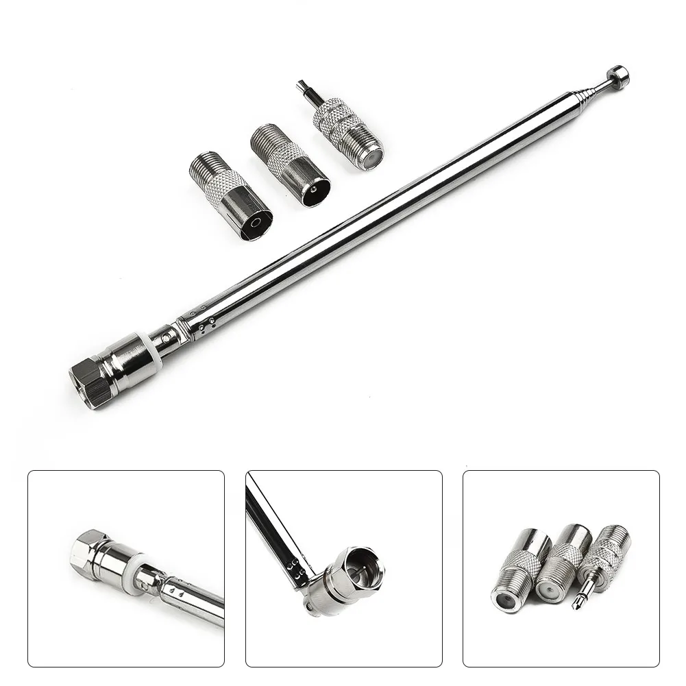 Radioantenne Radioantenne-adapteradapter Breed compatibele koperen antenneset - Uitschuifbare FM-radioantenne met 3 adapters