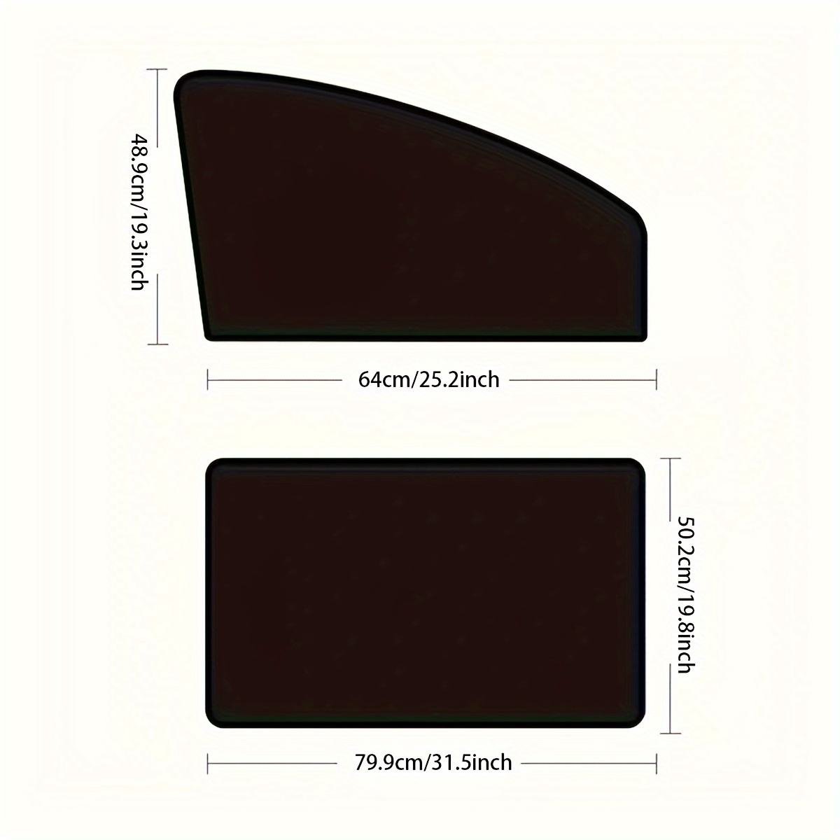 "Heat-Insulating" 4-Piece Magnetic Car Window Sunshade Set - Black Shading & Privacy Curtains For Side Windows