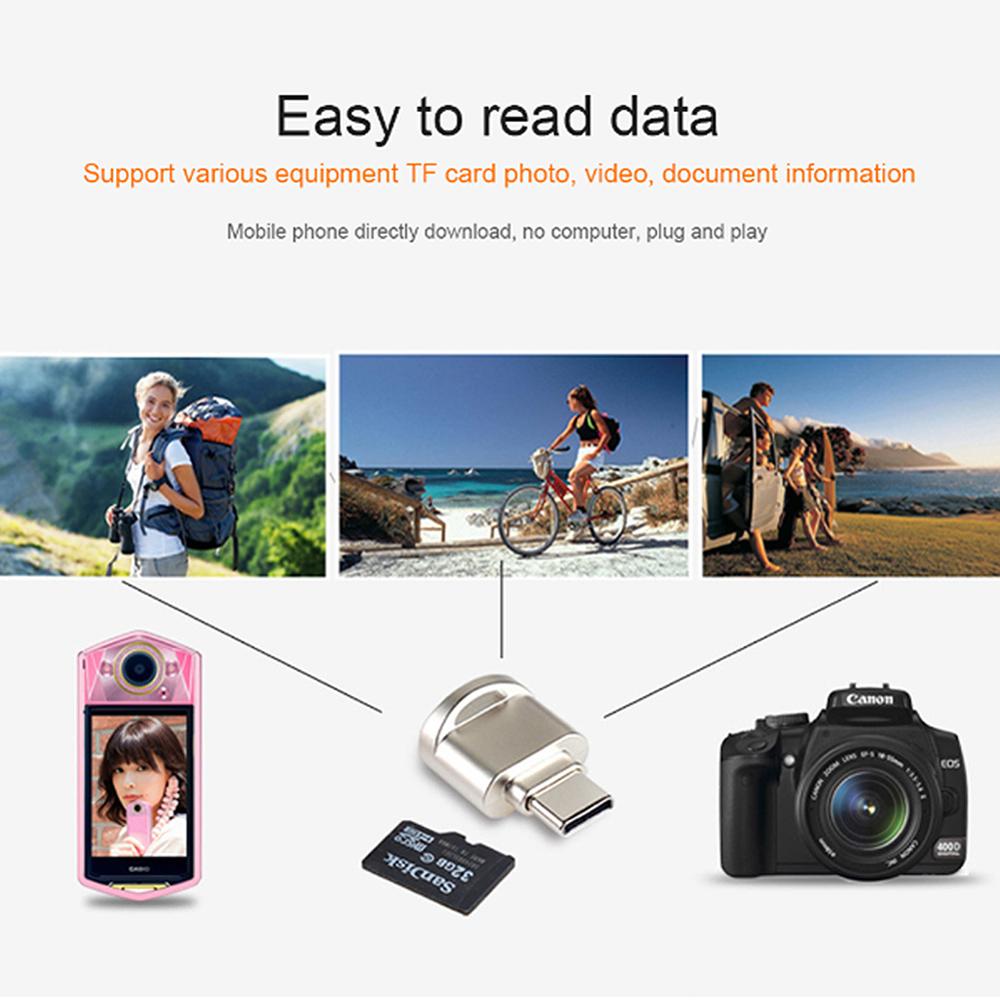 Mini usb portátil tipo c para sd tf cartão de memória ler adaptador conversor usb 3.1 otg adaptador usb c interface leitor de cartão chave