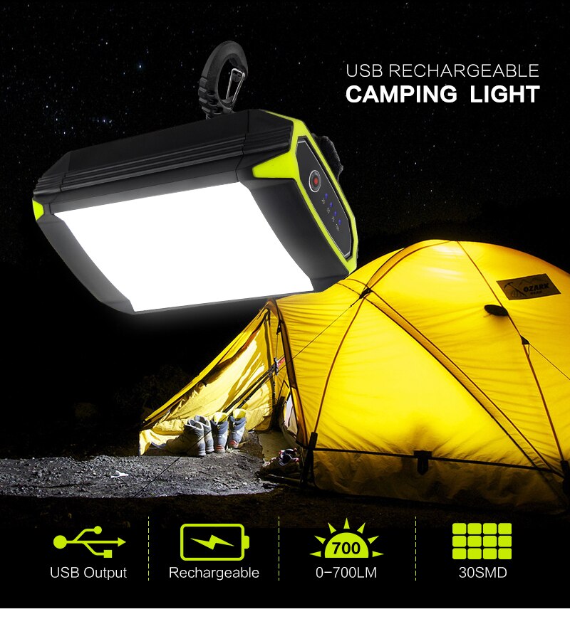 Luce da campeggio portatile LEd Lampada Lanterna ricaricabile 50w