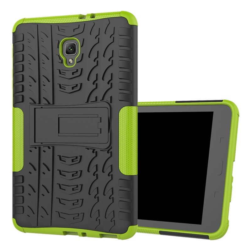 For Samsung galaxy Tab A 8.0 case for SM- T380 T385 Tablet Armor case TPU+PC Shockproof Stand Cover capa: Green