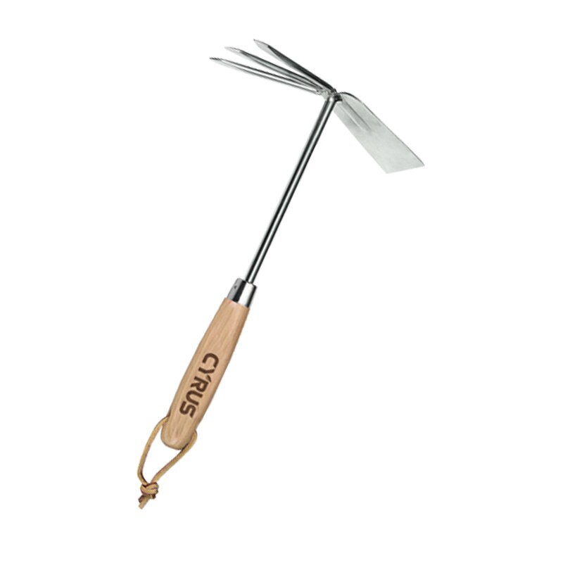 British Garden Tools Set Cultivating Planting Trowel Cultivator Shovels Spades Carbon Steel Wood Handle Transplanter: Cultivator-hoe