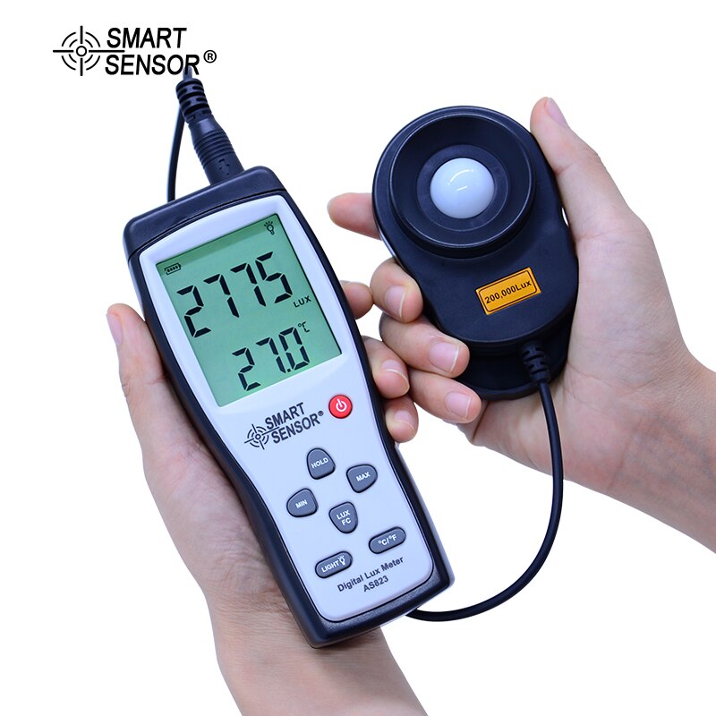 Smart sensor Digital Luxmeter Digital Lux meter Photometer Illuminometer Spectrometer High Precision Light Meter 200000lux AS823