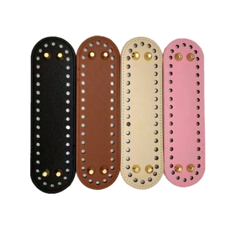 18*5cm Oval Long Bottom for Knitted Bag PU leather Bag Accessories Handmade Bottom With 38 holes DIY Crochet Bag Bottom